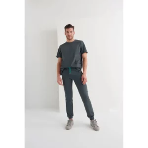 Pantalón sanitario hombre Monza Hydra 11.02 - Gris medio - frontal con persona