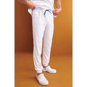 Pantalón sanitario hombre Monza Hydra 11.02 - Blanco - frontal con persona