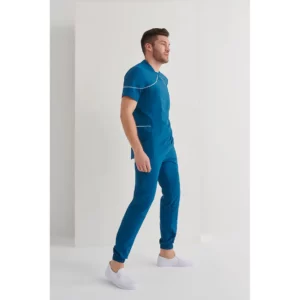 Pantalón sanitario hombre Monza Hydra 11.02 - Azul petróleo - lateral con persona