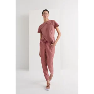 Pantalón sanitario mujer Monza Hydra 12.02 - Rosa - frontal con persona