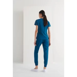 Pantalón sanitario mujer Monza Hydra 12.02 - Azul petróleo - posterior con persona