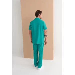 Casaca sanitaria hombre Monza Lynx 21.24 - Verde pizarra - vista posterior o lateral con persona