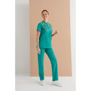 Casaca sanitaria mujer Monza Lynx 22.24 - Verde pizarra - frontal con persona