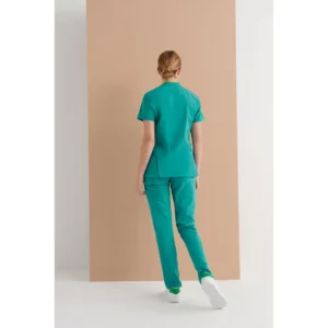 Casaca sanitaria mujer Monza Lynx 22.24 - Verde pizarra - vista posterior o lateral con persona