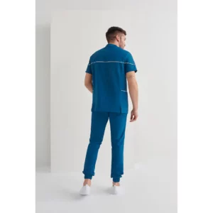 Casaca sanitaria hombre Monza Lyra 21.24 - Azul petróleo - posterior con persona
