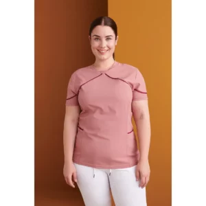 Casaca sanitaria mujer Monza Lyra 22.24 - Rosa - frontal con persona