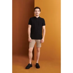 Pantalón Chino Corto Slim Fit Monza Merseguera 21.02 en beige, vista frontal