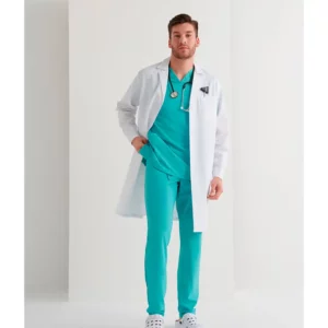 Bata sanitaria hombre Monza Orion 13.08 - Blanco - frontal con persona
