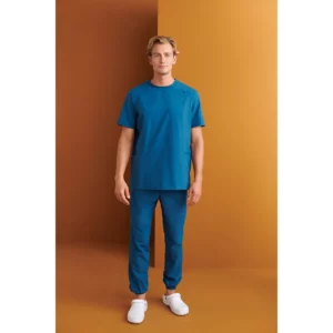 Casaca sanitaria hombre Monza Perseus 21.24 - Azul petróleo - frontal con persona