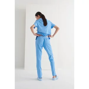 Pantalón sanitario unisex Monza Phoenix 13.02 - Azul cielo - posterior con persona