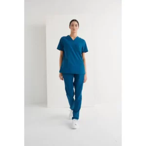 Pantalón sanitario unisex Monza Phoenix 13.02 - Azul petróleo - frontal con persona