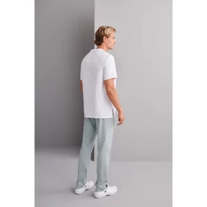 Pantalón sanitario unisex Monza Phoenix 13.02 - Verde liquen - posterior del pantalón con casaca blanca