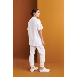 Casaca sanitaria unisex Monza Phoenix 23.24 - Blanco - posterior con persona