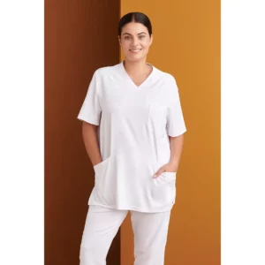 Casaca sanitaria unisex Monza Phoenix 23.24 - Blanco - frontal con persona