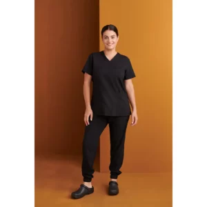 Casaca sanitaria mujer Monza Ursa 22.24 - Negro - frontal con persona