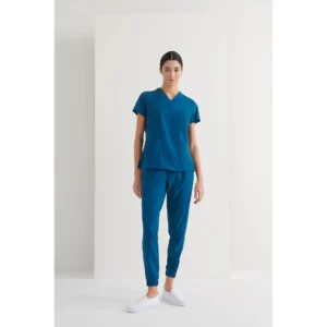 Casaca sanitaria mujer Monza Ursa 22.24 - Azul petróleo - frontal con persona