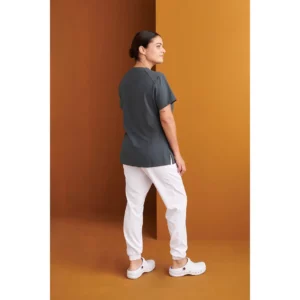 Casaca sanitaria mujer Monza Ursa 22.24 - Gris medio - posterior con persona