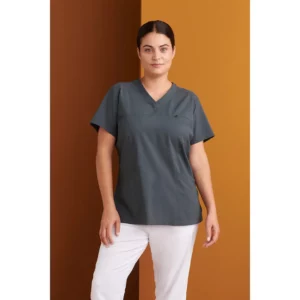 Casaca sanitaria mujer Monza Ursa 22.24 - Gris medio - frontal con persona