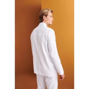 Chaqueta sanitaria hombre Monza Vela 11.26 en blanco, vista posterior
