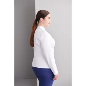 Chaqueta sanitaria mujer Monza Vela 12.26 - Blanco - posterior con pantalón Phoenix marino