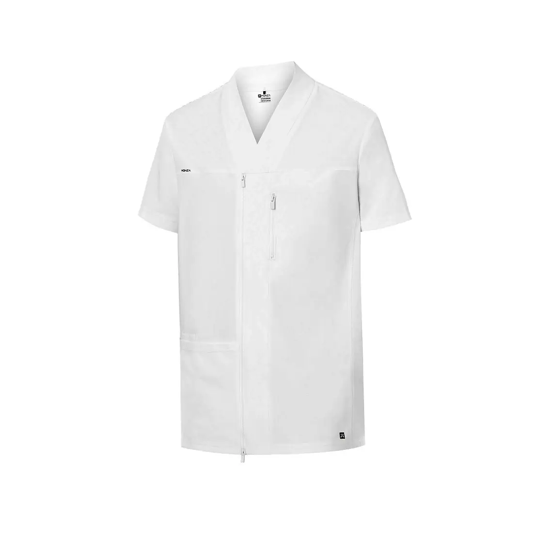 Chaqueta sanitaria hombre Monza Vela 21.26 8 Chaqueta sanitaria hombre Monza Vela 21.26 en blanco, vista frontal