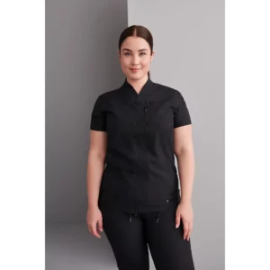 Casaca sanitaria mujer Monza Vela 22.26 - Negro - frontal con persona