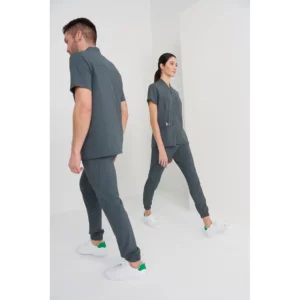 Casaca sanitaria mujer Monza Vela 22.26 - Gris medio - lateral con personas