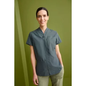 Casaca sanitaria mujer Monza Vela 22.26 - Gris medio - frontal con persona