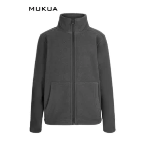 Chaqueta polar infantil Mukua PERTH KIDS FZ280K Dark grey, vista frontal