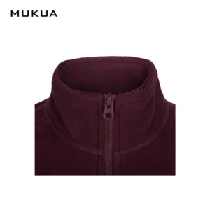 Chaqueta polar infantil Mukua PERTH KIDS FZ280K Wine, detalle de cuello