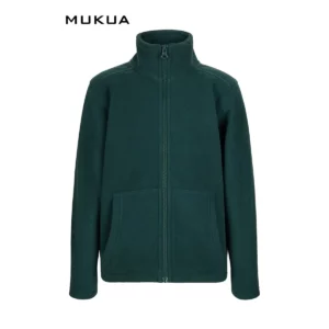 Chaqueta polar infantil Mukua PERTH KIDS FZ280K Deep green, vista frontal