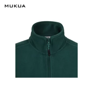 Chaqueta polar mujer Mukua PERTH WOMAN FZ280W Deep green, detalle de cuello