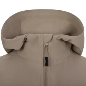 Chaqueta ligera unisex Mukua CAMDEN JG170U Tan, detalle del cuello y la cremallera