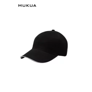 Gorra de 5 paneles Mukua TEAM MCT200V Black/White, perspectiva frontal