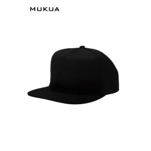 Gorra de seis paneles Mukua RAP MCT600V Black, vista frontal