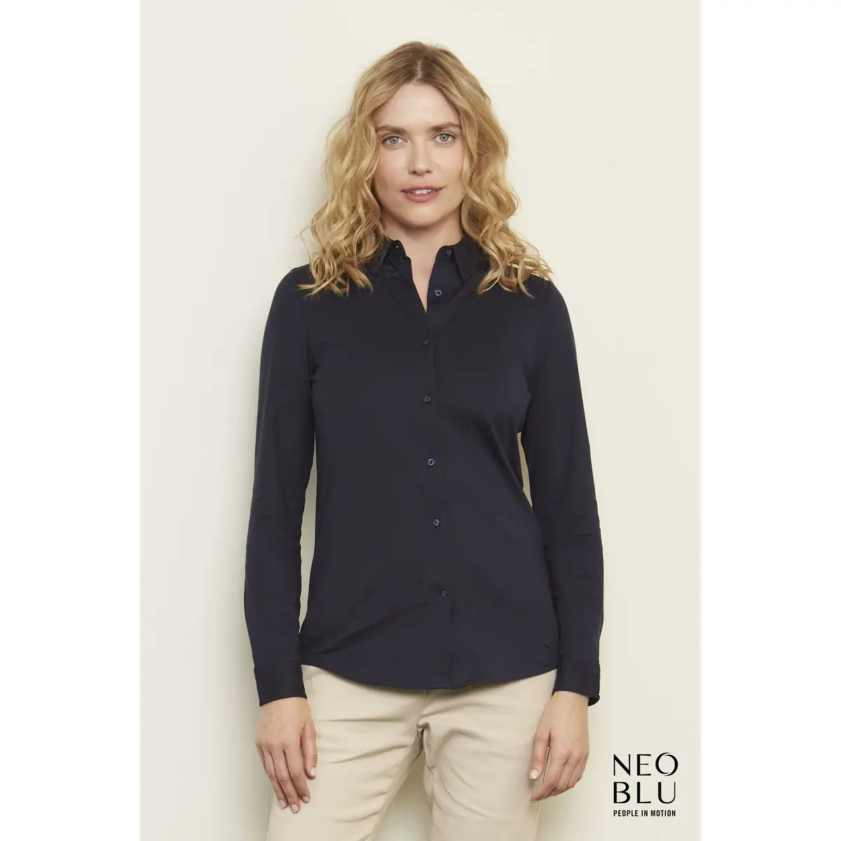Camisa de algodón mujer NEOBLU BALTHAZAR WOMEN 03199 1 Camisa de algodón mujer NEOBLU BALTHAZAR WOMEN 03199, vista con modelo.