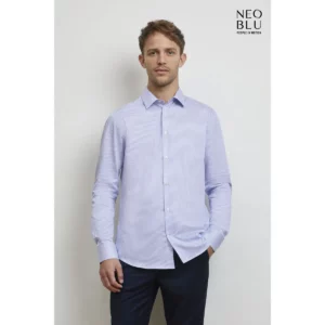 Camisa rayas hombre NEOBLU BAPTISTE MEN 04338, vista con modelo.