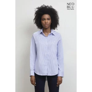 Camisa rayas mujer NEOBLU BAPTISTE WOMEN 04339, vista con modelo.