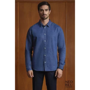 Camisa denim hombre NEOBLU BENNETT MEN 04796, vista con modelo.