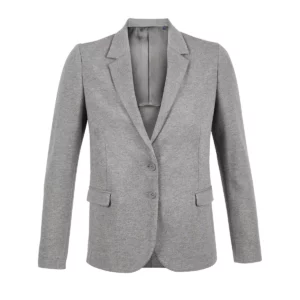 Americana de piqué mujer NEOBLU MARCEL WOMEN 03170 en Gris jaspeado, frontal sin persona.