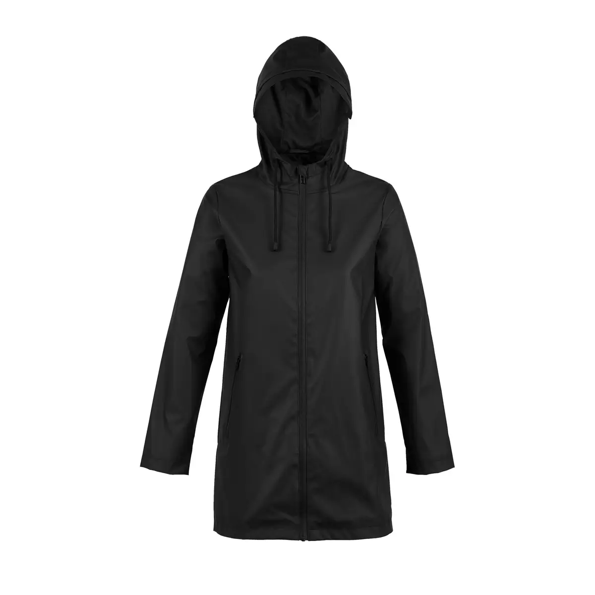 Chaqueta impermeable mujer NEOBLU ANTOINE WOMEN 03175 5 Chaqueta impermeable mujer NEOBLU ANTOINE WOMEN 03175 en Negro profundo, frontal sin persona.