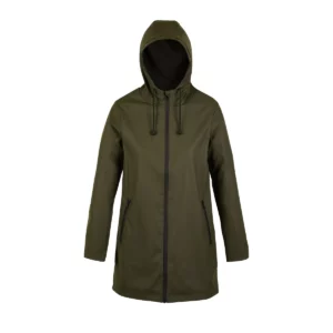 Chaqueta impermeable mujer NEOBLU ANTOINE WOMEN 03175 en Caqui intenso, frontal sin persona.