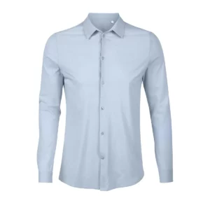 Camisa de algodón hombre NEOBLU BALTHAZAR MEN 03198 en Azul claro, frontal sin persona.
