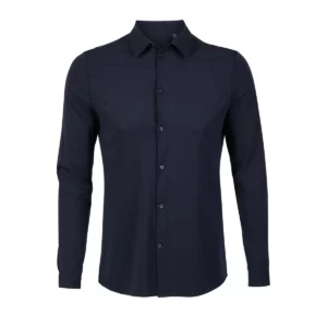 Camisa de algodón hombre NEOBLU BALTHAZAR MEN 03198 en Noche, frontal sin persona.
