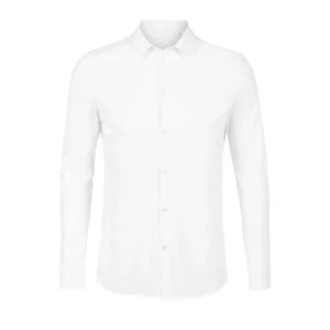 Camisa de algodón hombre NEOBLU BALTHAZAR MEN 03198 en Blanco óptico, frontal sin persona.