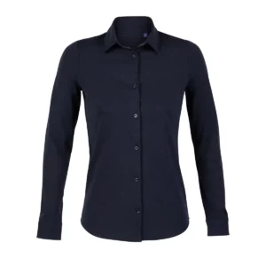 Camisa de algodón mujer NEOBLU BALTHAZAR WOMEN 03199 en Noche, frontal sin persona.
