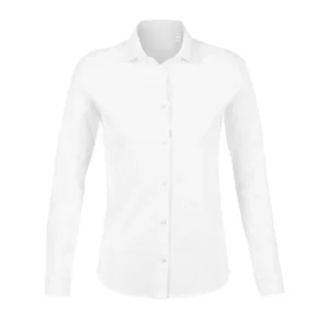 Camisa de algodón mujer NEOBLU BALTHAZAR WOMEN 03199 en Blanco óptico, frontal sin persona.