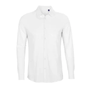 Camisa piqué hombre NEOBLU BASILE MEN 03777 en Blanco óptico, frontal sin persona.
