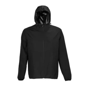 Cortavientos unisex NEOBLU ANDREA 03781 en Negro profundo, frontal sin persona.