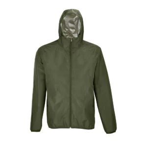 Cortavientos unisex NEOBLU ANDREA 03781 en Caqui intenso, frontal sin persona.
